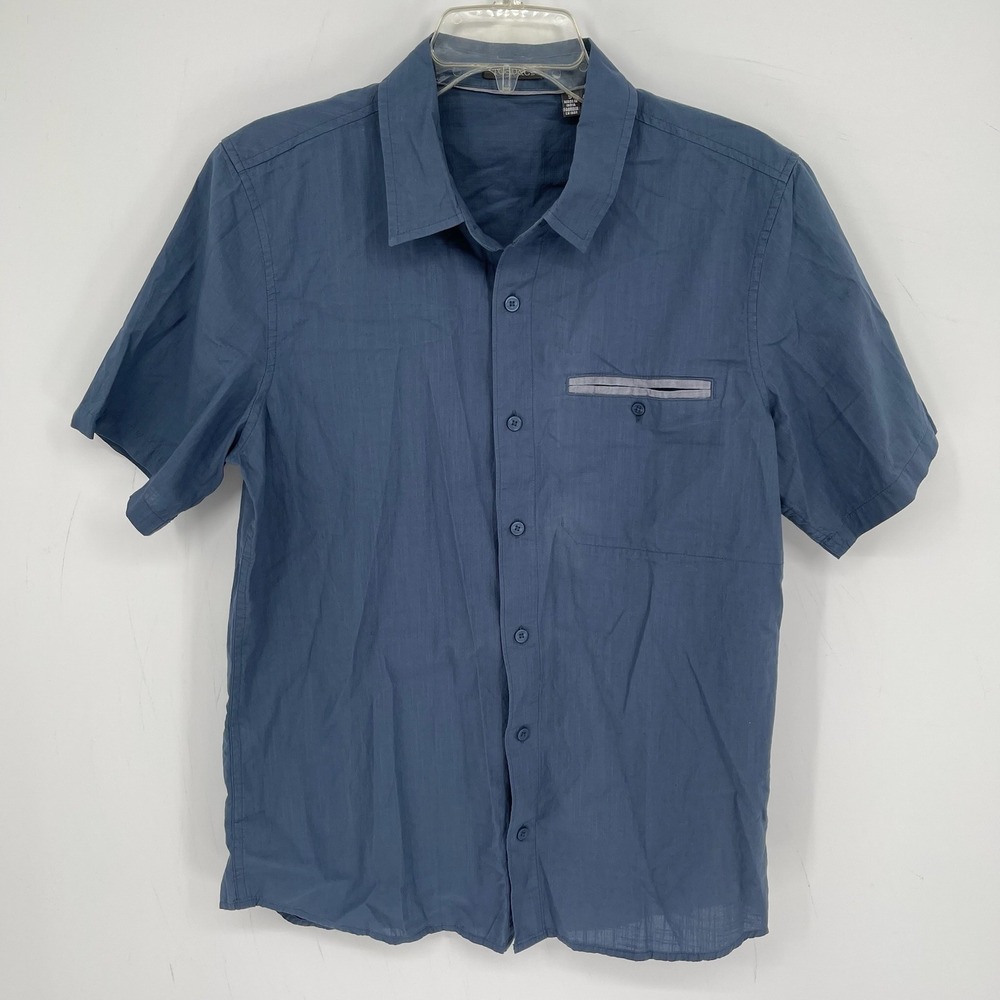 Toad&Co NWT Men's Blue Organic Cotton Short Sleeve Button Front Top Shirt Size S